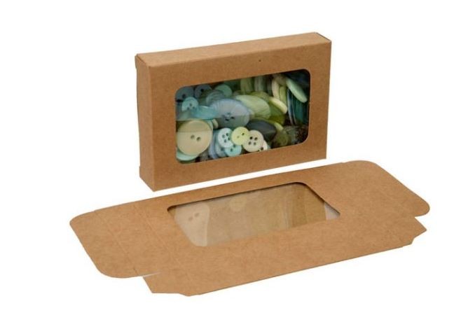 Kraft Gift Boxes with Window 7x2.1x10.3cm