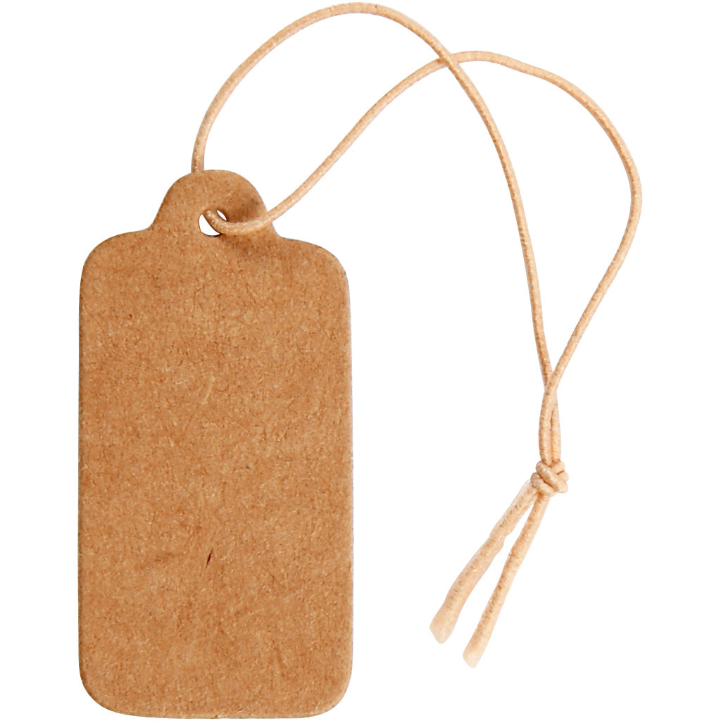 Gift Tags, size 15x30 mm, light brown, 100 pc