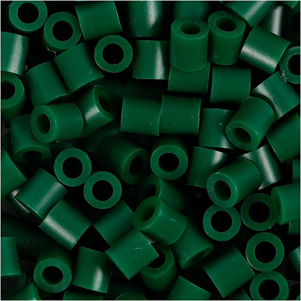 Strijkkralen, afm 5x5 mm, gatgrootte 2,5 mm, medium, groen (32230), 1100 stuk/ 1 doos [HOB-751380]
