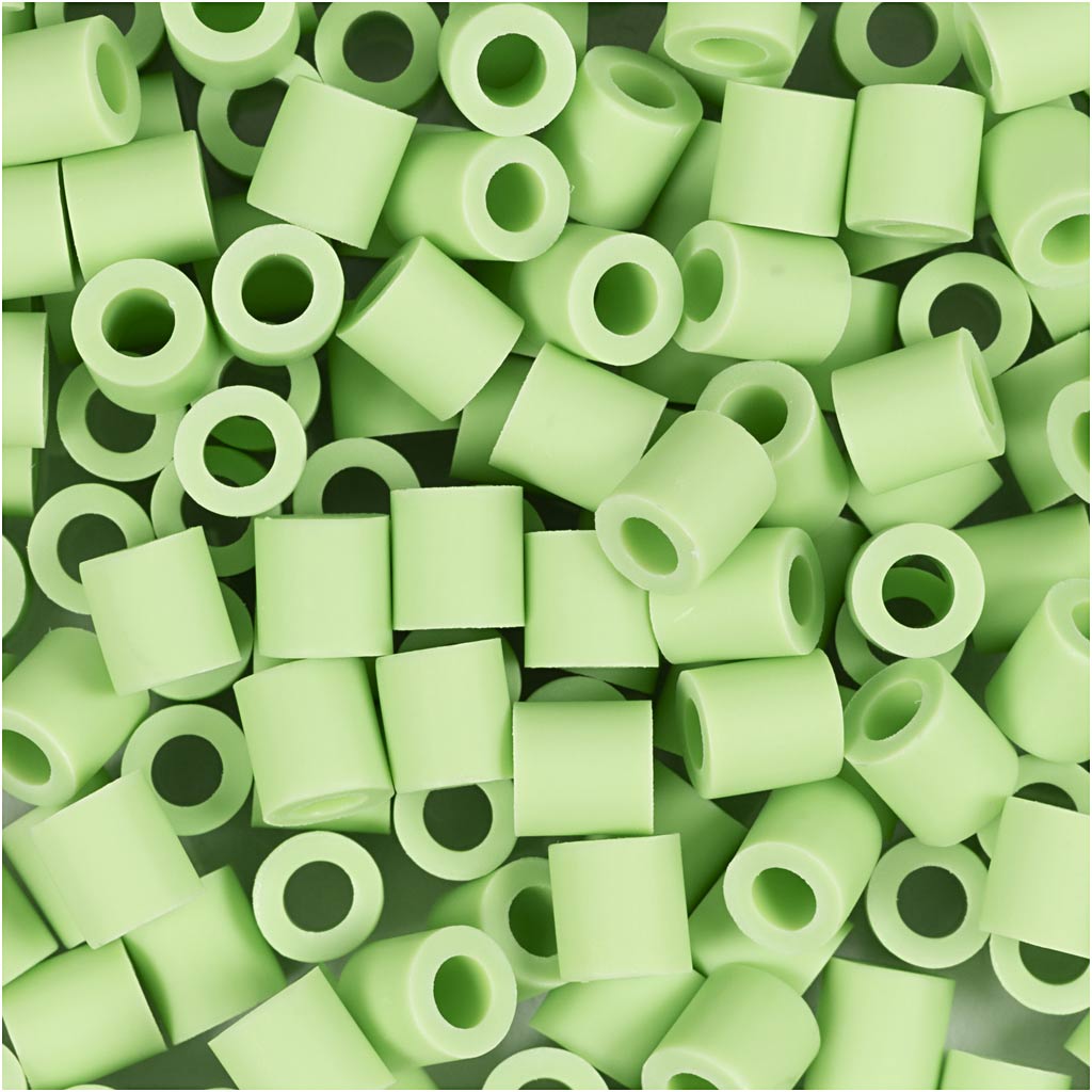 BioBeads van NABBI, afm 5x5 mm, gatgrootte 2,5 mm, medium, pastel groen, 1000 stuk/ 1 doos [HOB-9067650]