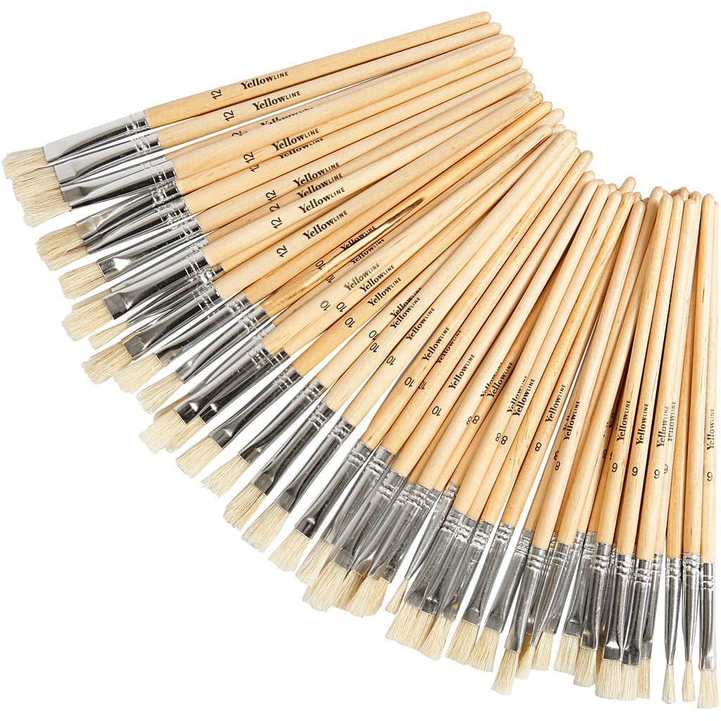 YellowLine Brush Set, no. 6+8+10+12, 48 pc