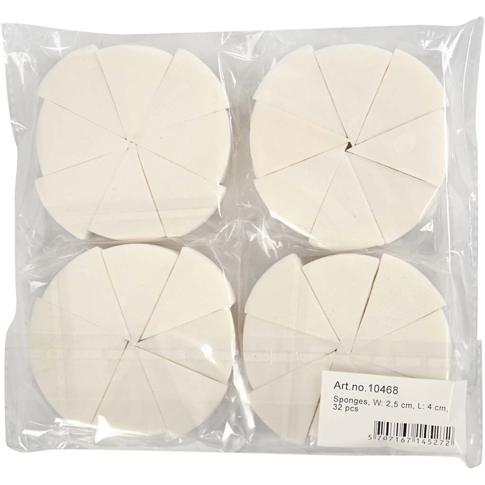 Sponzen, L: 40 mm, B: 25 mm, wit, 32 stuk/ 1 doos [HOB-10468]