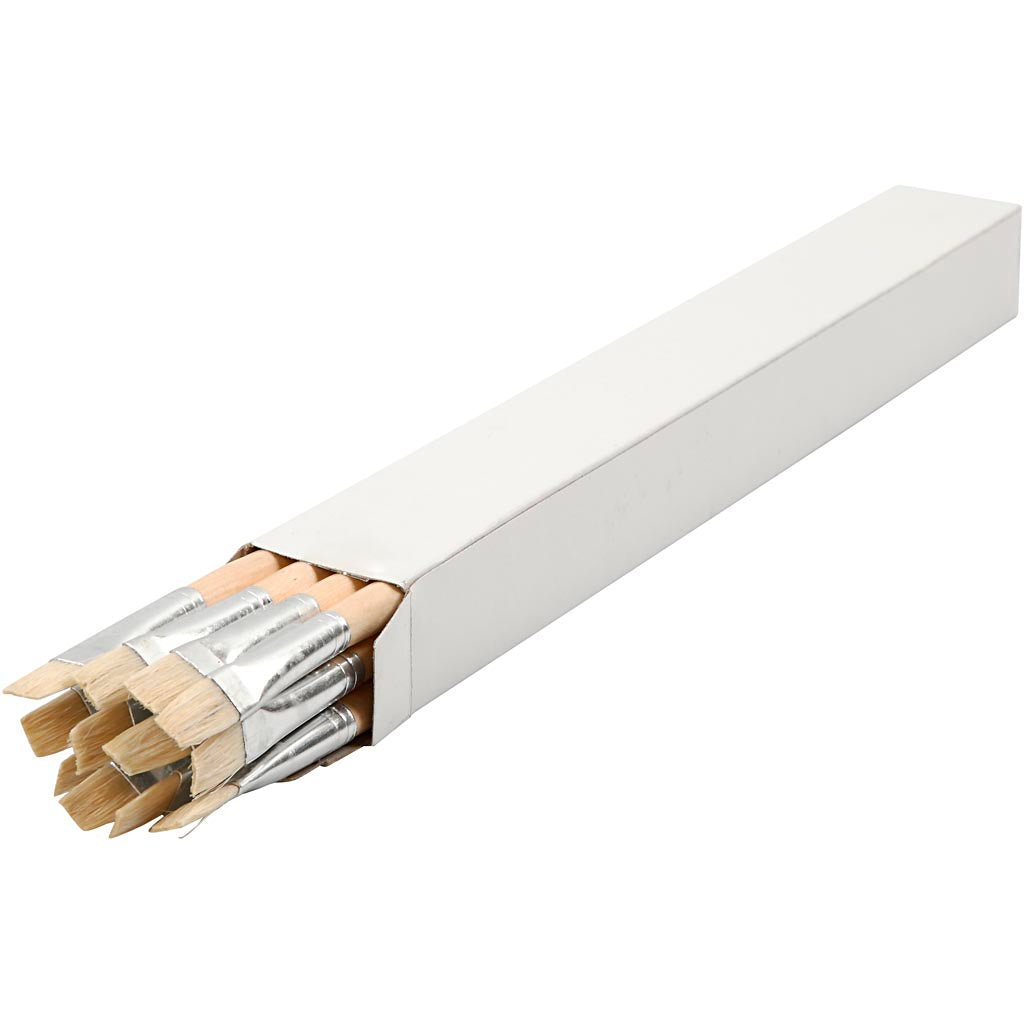 Nature Line kwasten, afm 14, L: 32 cm, B: 12 mm, lange steel, 12 stuk/ 1 doos [HOB-10514]
