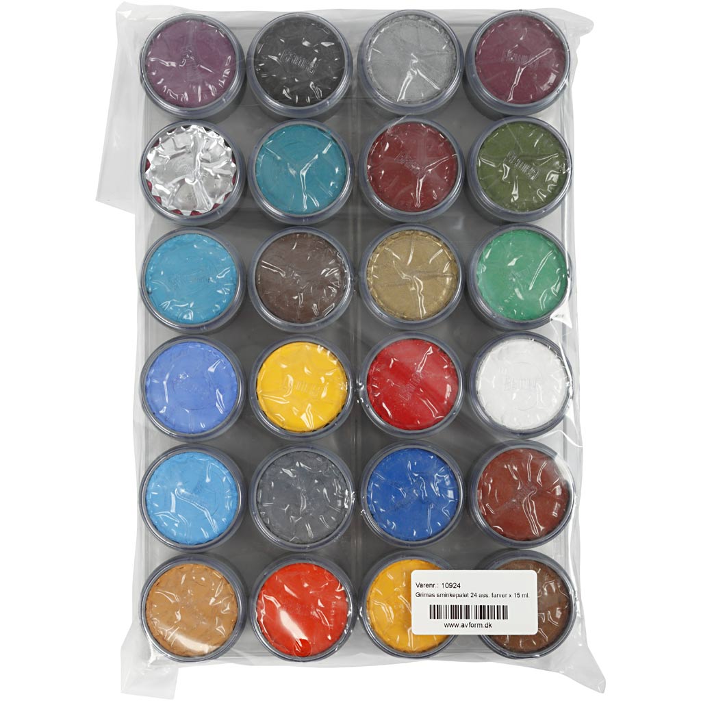 Grimas Schmink - Schminkpalet, diverse kleuren, 24x15 ml/ 1 doos [HOB-10924]