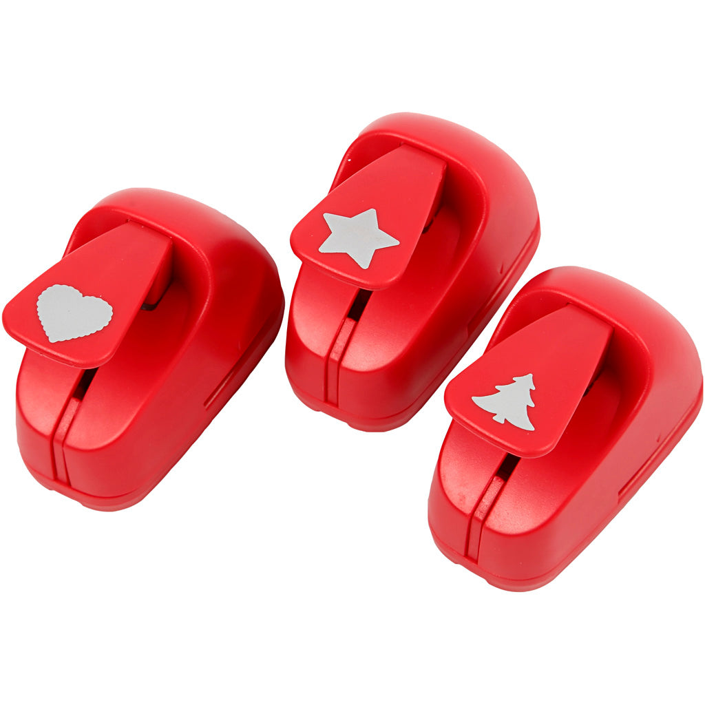 Ponsen, ster, hart, kerstboom, afm 16 mm, rood, 1 set [HOB-11340]