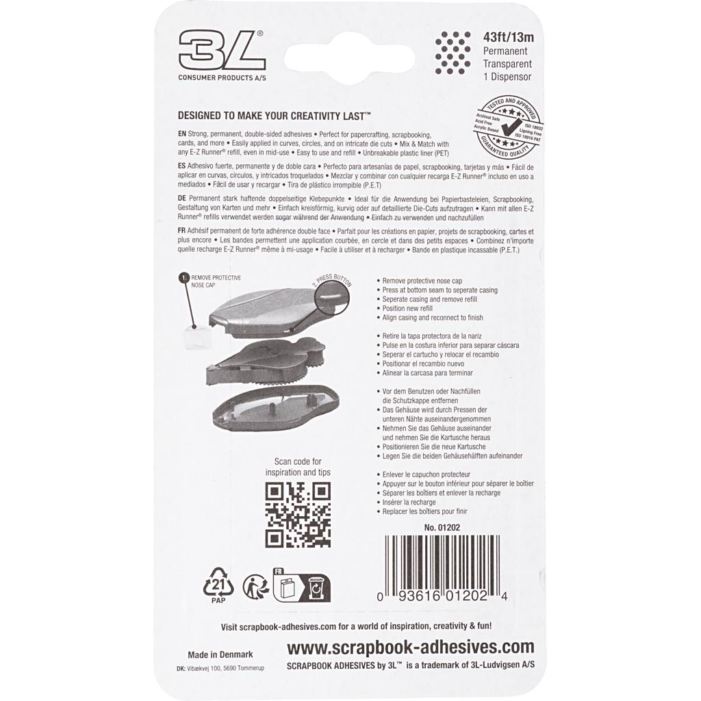 E-Z Runner®, dots, permanent, B: 8 mm, 13 m/ 1 rol [HOB-11557]