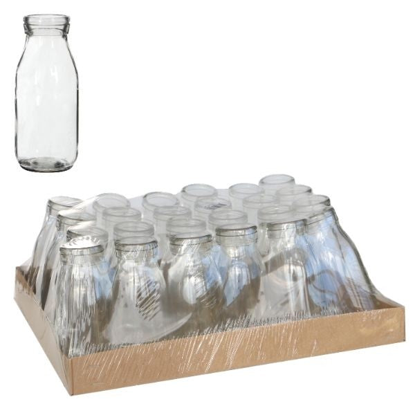 Glazen Melkfles 250ml 14cm hoog Ø 6cm (tray met 24 stuks) [IFS-129191]