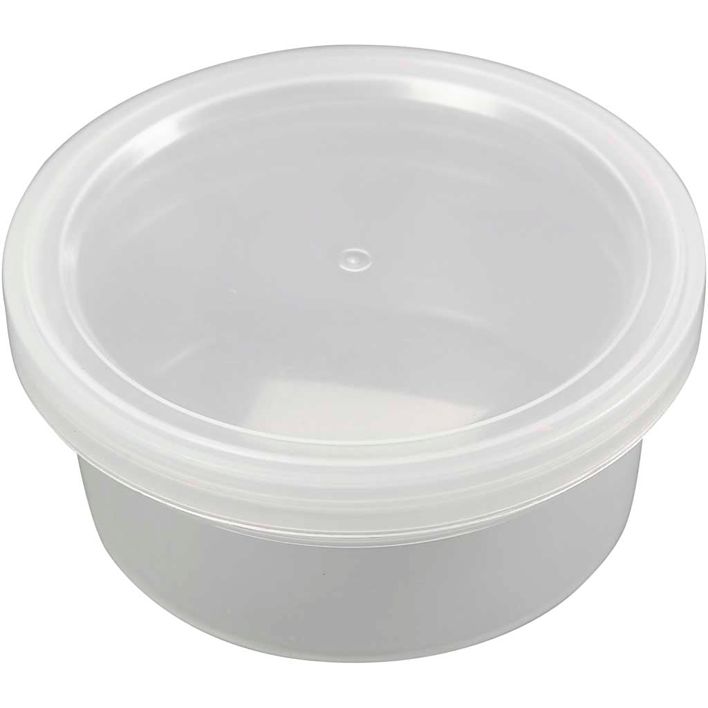 Plastic potje met deksel, h: 38 mm, d: 84 mm, 20stuks, 125 ml [HOB13173]