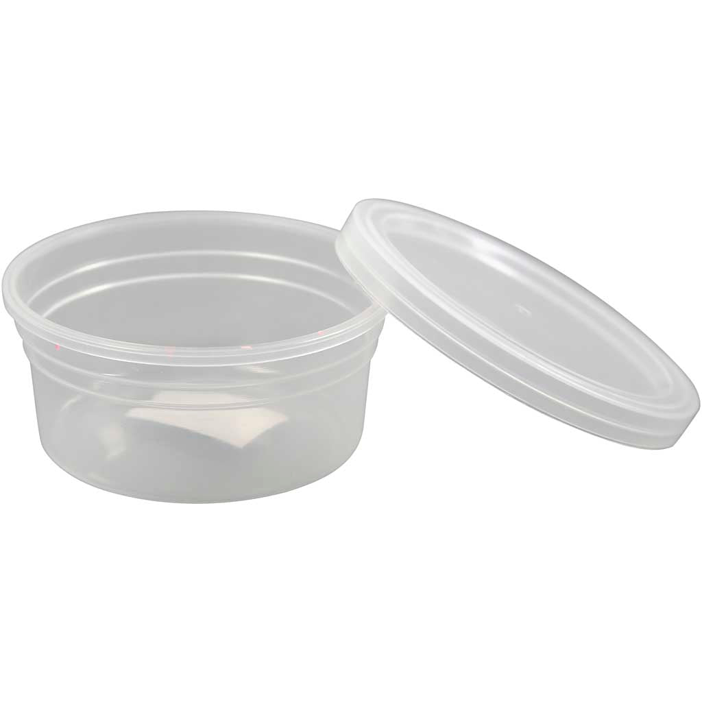 Plastic potje met deksel, h: 38 mm, d: 84 mm, 20stuks, 125 ml [HOB13173]