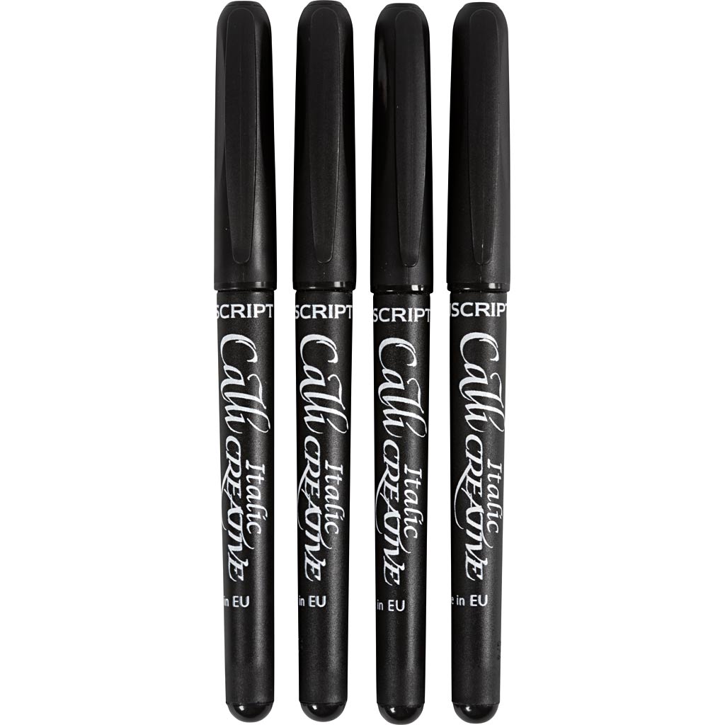 Calligraphy Marker, line 1,4+2,5+3,6+4,8 mm, black, 4 pc