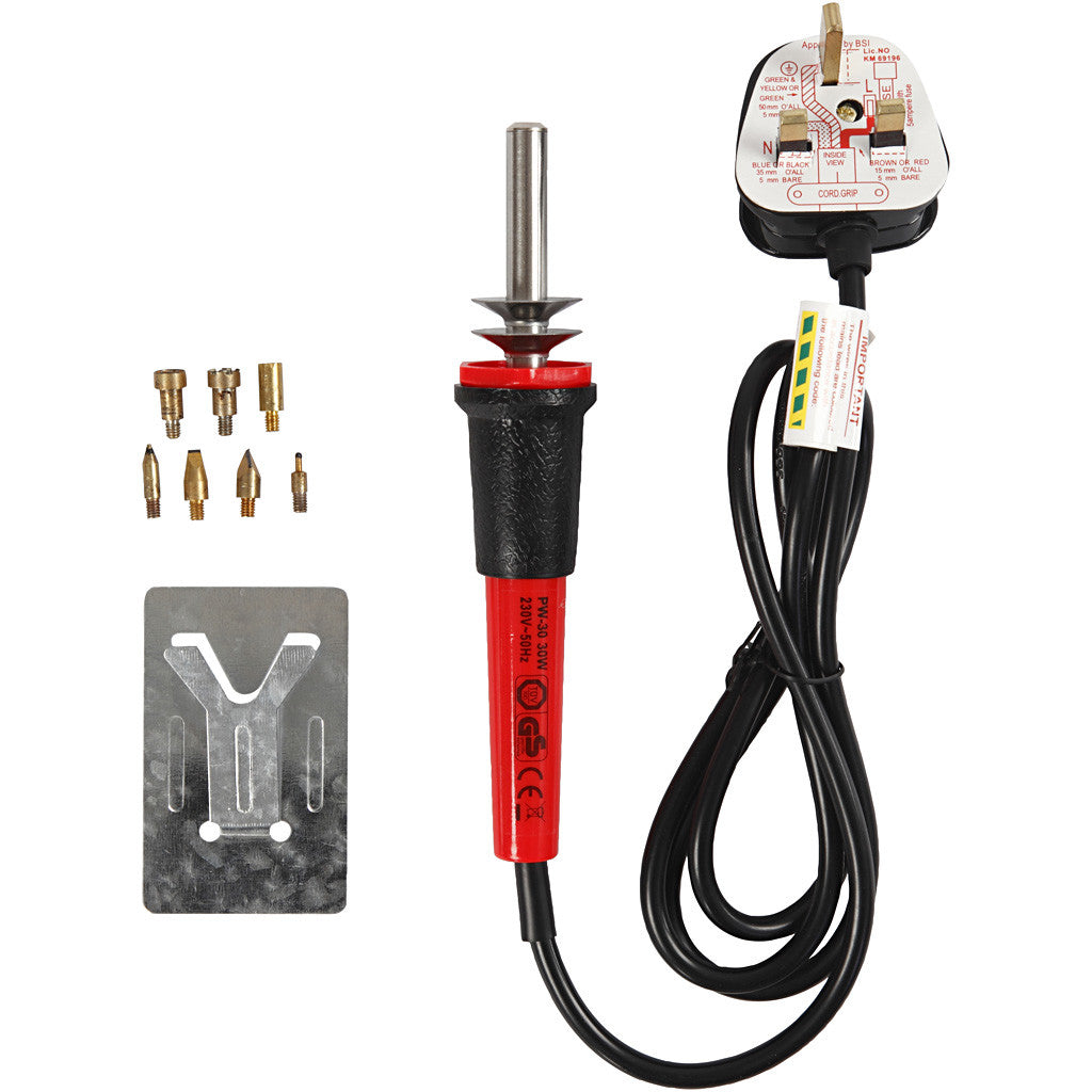 Houtbranden set, afm 19x3 cm, UK, zwart, rood, 1 stuk [HOB-15133]