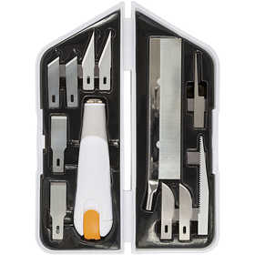 Fiskars Mes, beitel en zaagset, L: 15 cm, B: 3 cm, 1 set [HOB-1024385]