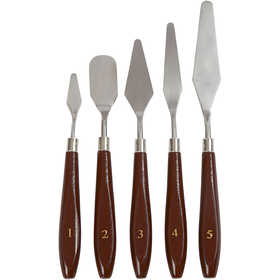 Paletmessen set, L: 17-23 cm, B: 1,5-2,5 cm, 5 stuk/ 1 doos [HOB-10314]