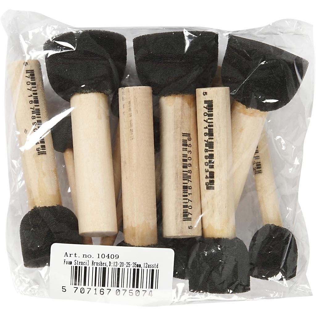 Foam Tamponeerstokjes, L: 9-10 cm, d 13+20+25+35 mm, 12 stuk/ 1 doos [HOB-10409]