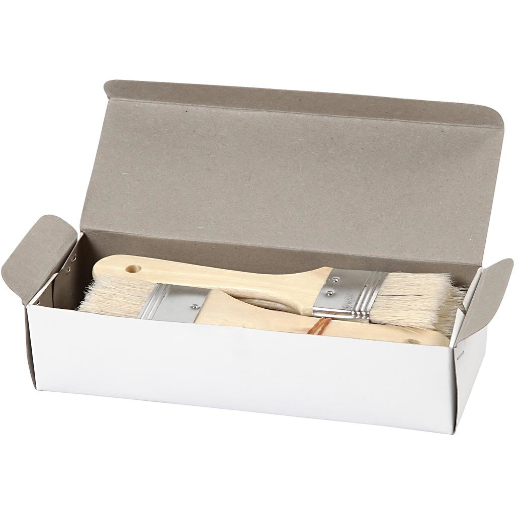 Vernis / Lak kwasten, L: 18,5 cm, B: 35 mm, plat, 12 stuk/ 1 doos [HOB-10435]
