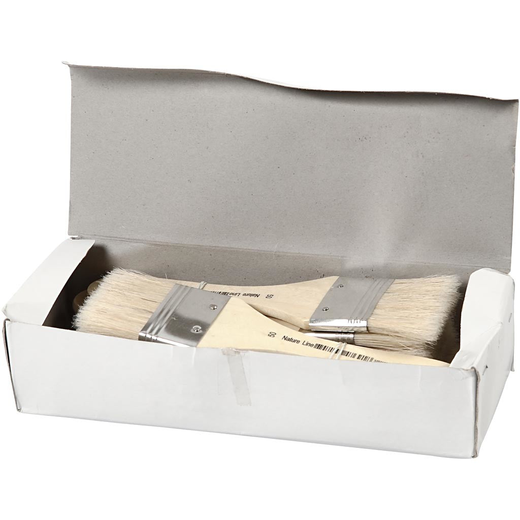 Vernis / Lak kwasten, L: 18,5 cm, B: 50 mm, plat, 12 stuk/ 1 doos [HOB-10436]