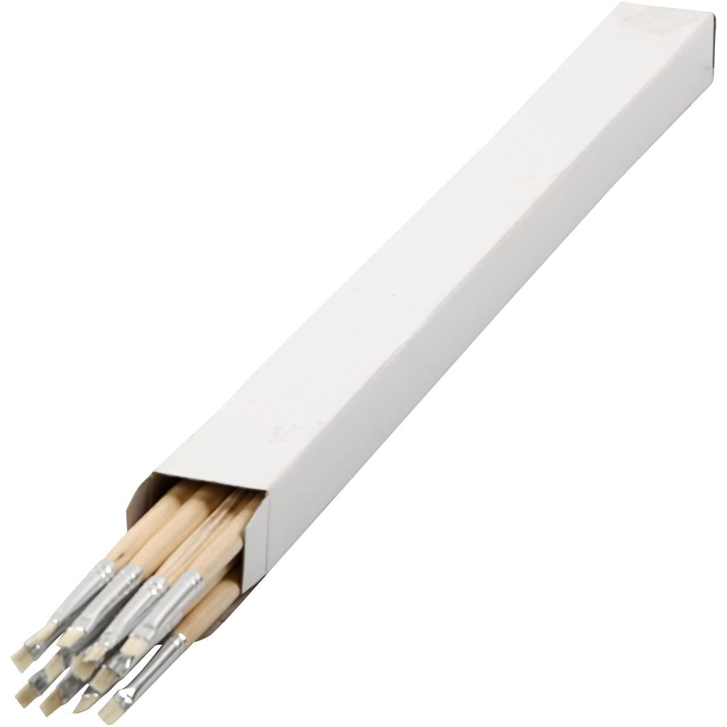 Nature Line kwasten, afm 0, B: 4 mm, lange steel, 12 stuk/ 1 doos [HOB-10500]