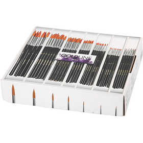 Gold Line penselen, afm 1+2+4+8+12+18+22, L: 17-21 cm, B: 1-7 mm, rond, 7x12 stuk/ 1 doos [HOB-10748]