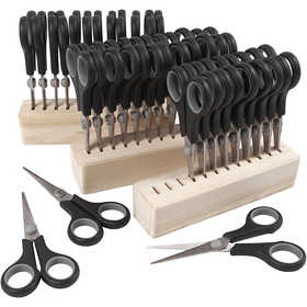 Kinderschaar, L: 14 cm, rechts- & linkshandig, zwart, 1 set [HOB-11199]