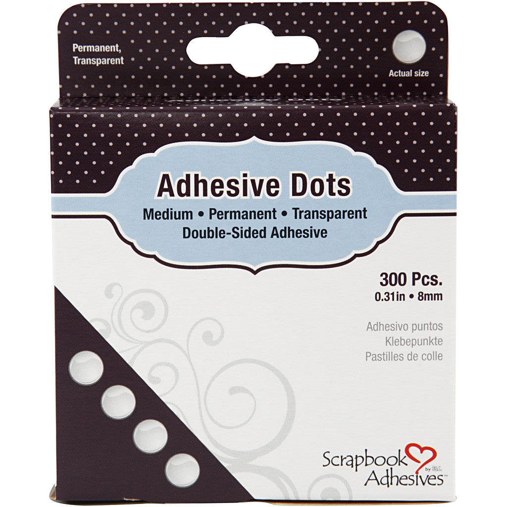 Dodz Zelfklevende Dots, d 8 mm, dikte 0,5 mm, medium , 300 stuk/ 1 doos [HOB-11567]