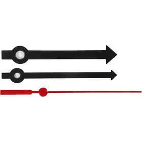 Wijzers, gatgrootte 4+6 mm, zwart, 1 set [HOB-13007]