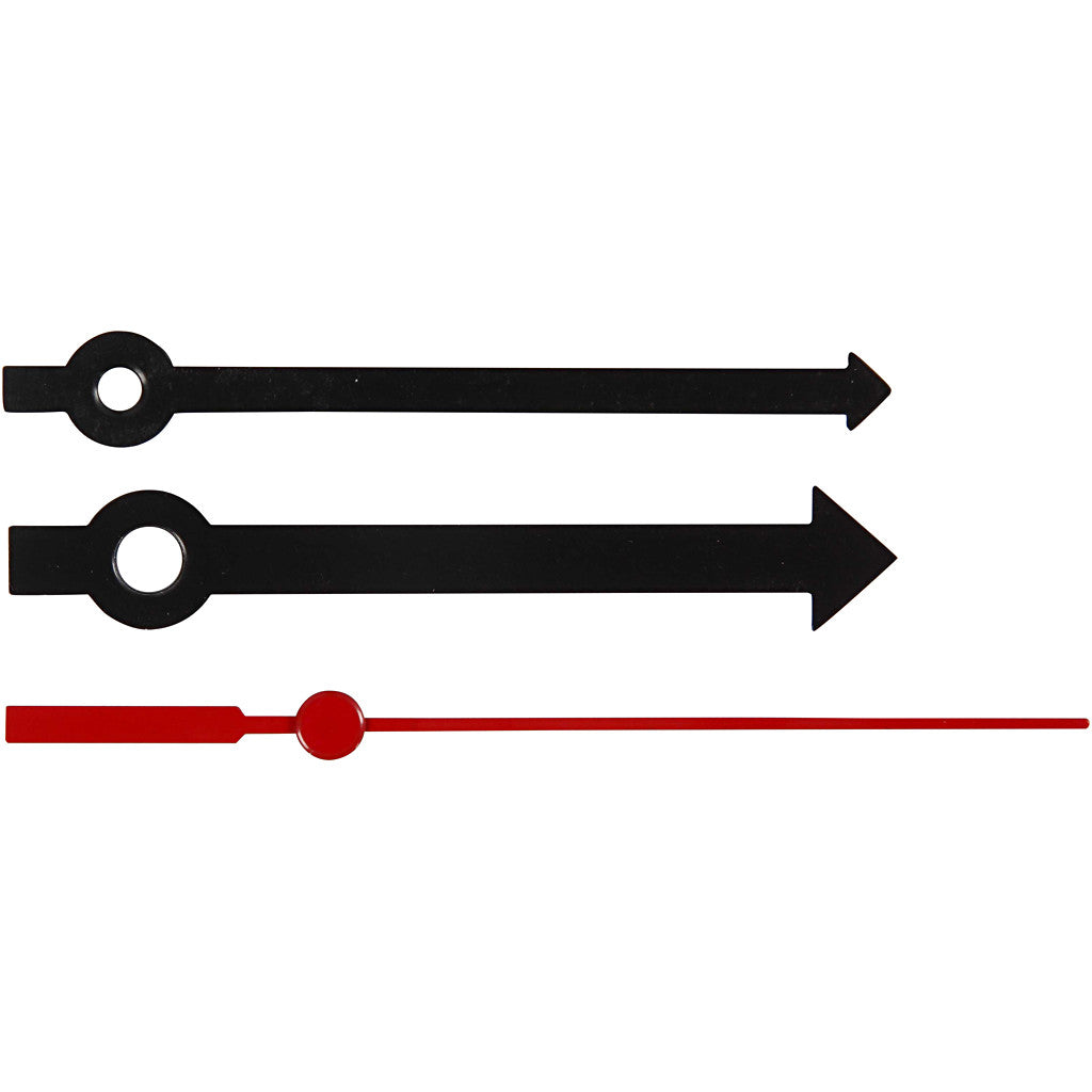 Wijzers, gatgrootte 4+6 mm, zwart, 1 set [HOB-13007]