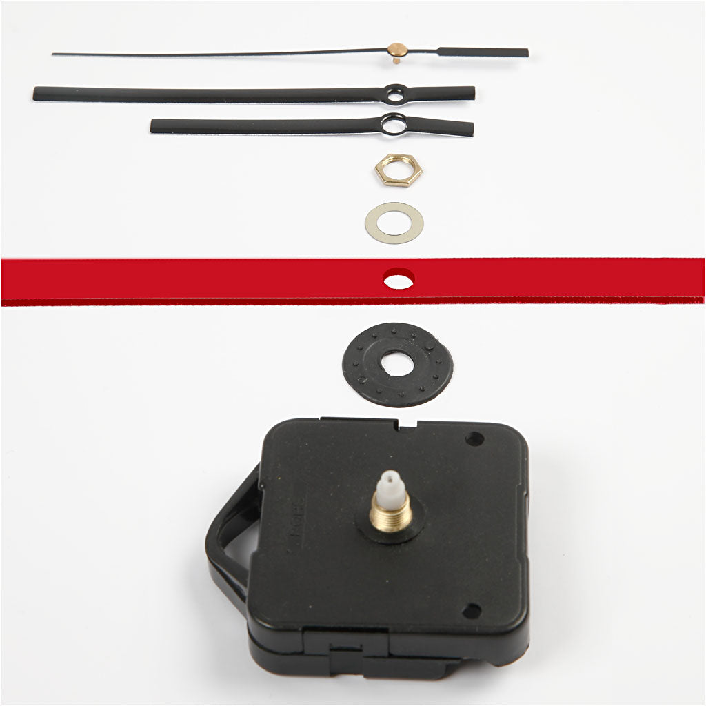 Klokonderdelen en uurwerken, max. afstand 3 mm, zwart, 1 set [HOB-131240]