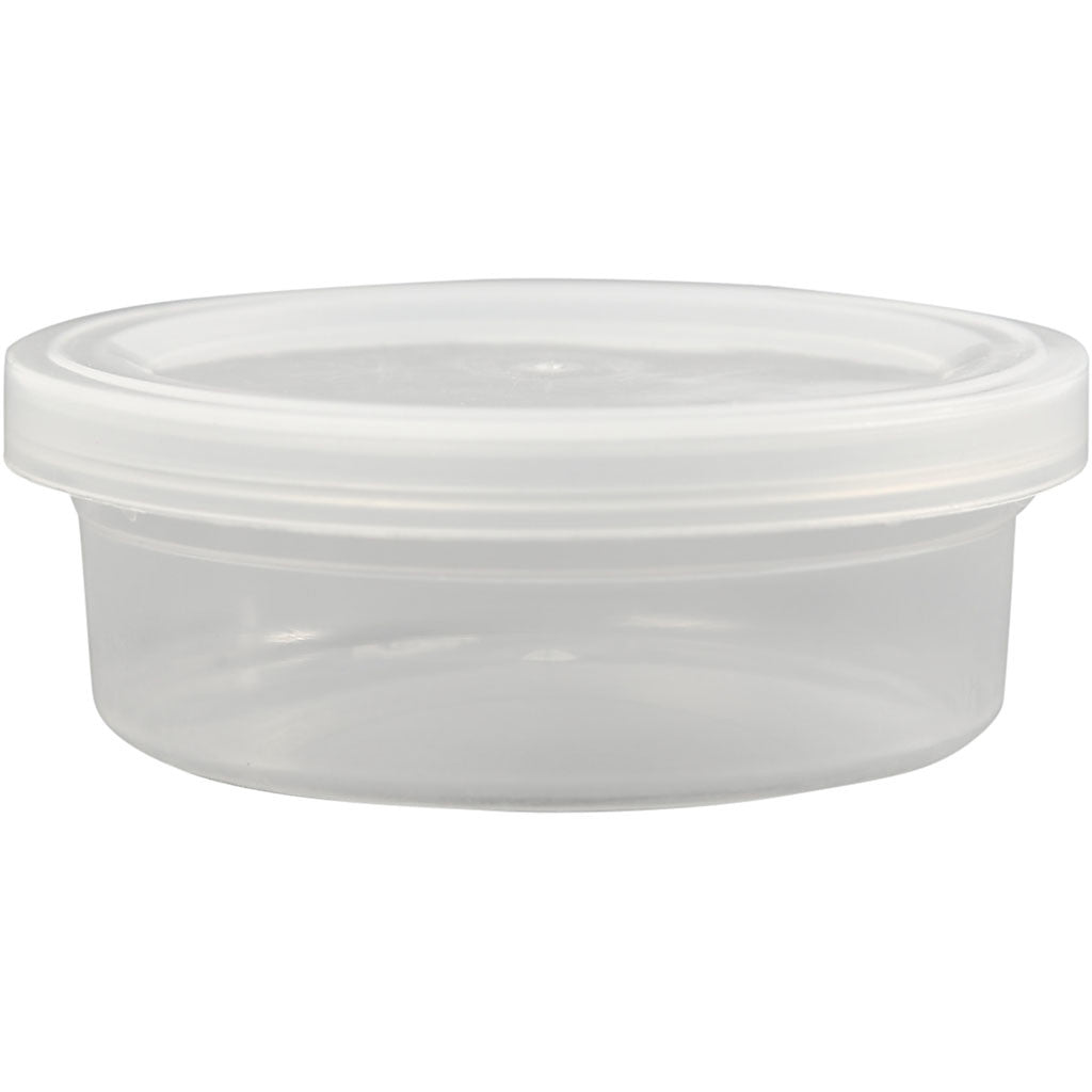 Plastic potje met deksel, H: 24 mm, d 68 mm, 45 ml, 20 stuk/ 1 doos [HOB-13171]
