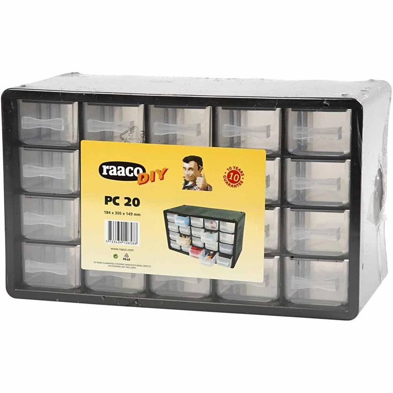 Opbergsysteem, afm PC 20, afm 18,4x30,5x14,9 cm, gatgrootte 55x37 mm, 1 set [HOB-13305]