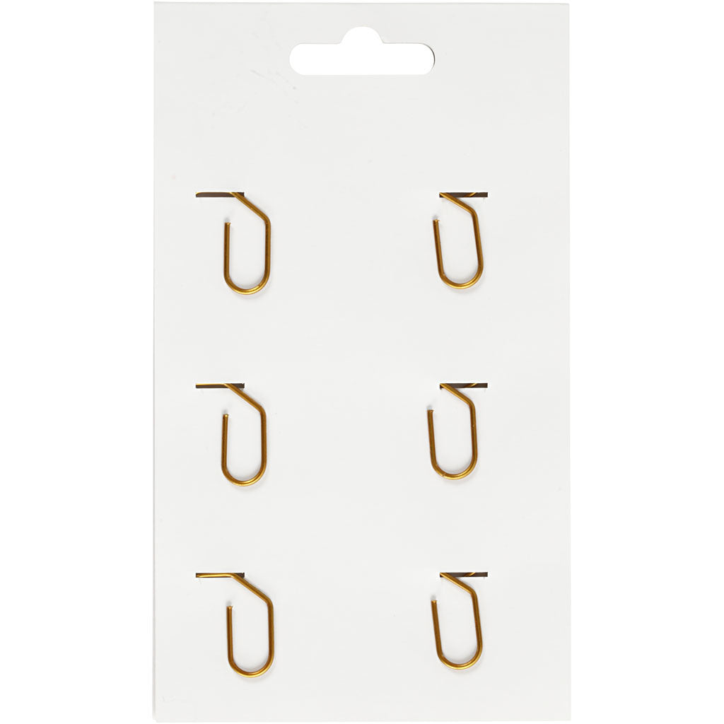 Clips, hart, afm 30x20 mm, goud, 6 stuk/ 1 doos [HOB-14210]