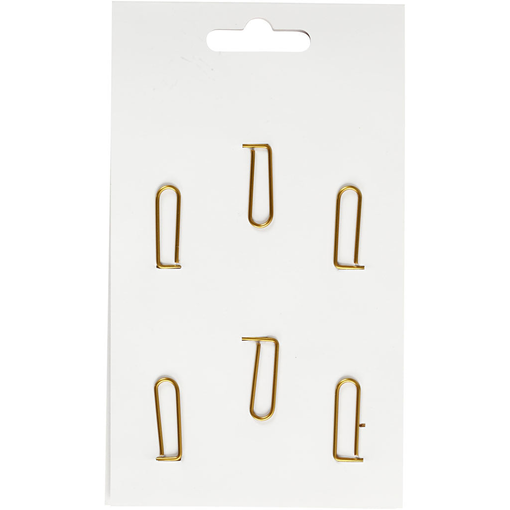 Clips, pijl, afm 40x25 mm, goud, 6 stuk/ 1 doos [HOB-14211]