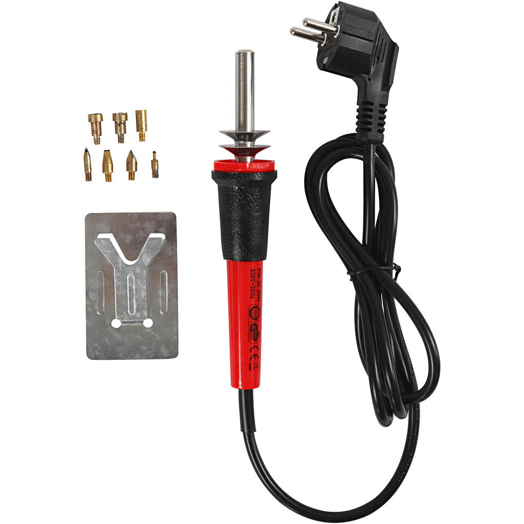 Houtbranden Set, afm 19x3 cm, EU, zwart, rood, 1 stuk [HOB-15131]