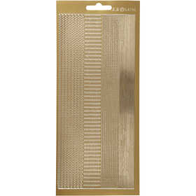 Stickers, randen, vel 10x23 cm, goud, 1 vel [HOB-170028]