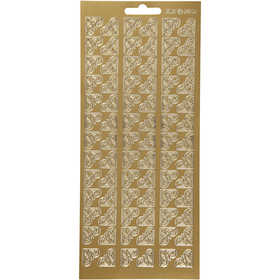 Stickers, hoeken, vel 10x23 cm, goud, 1 vel [HOB-170117]