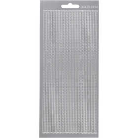 Stickers, randen, vel 10x23 cm, zilver, 1 vel [HOB-170168]