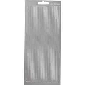 Stickers, randen, vel 10x23 cm, zilver, 1 vel [HOB-170170]