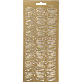 Stickers, hoed, vel 10x23 cm, goud, 1 vel [HOB-170208]