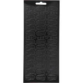 Stickers, hoed, vel 10x23 cm, zwart, 1 vel [HOB-170210]
