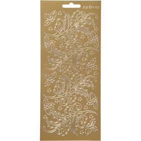 Stickers, hulst, vel 10x23 cm, goud, 1 vel [HOB-170252]