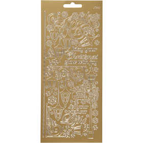 Stickers, lantaarnen, vel 10x23 cm, goud, 1 vel [HOB-170254]