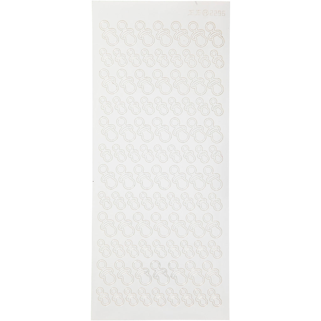 Stickers, dummies, vel 10x23 cm, wit, 1 vel [HOB-170285]