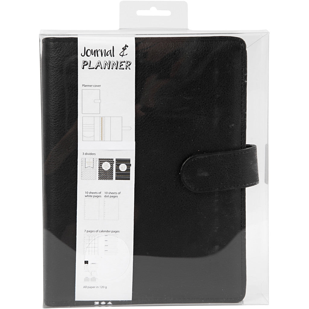 Planner / Bulletjournal, afm 19x23,5x4 cm, ringband, zwart, 1 stuk [HOB-192650]