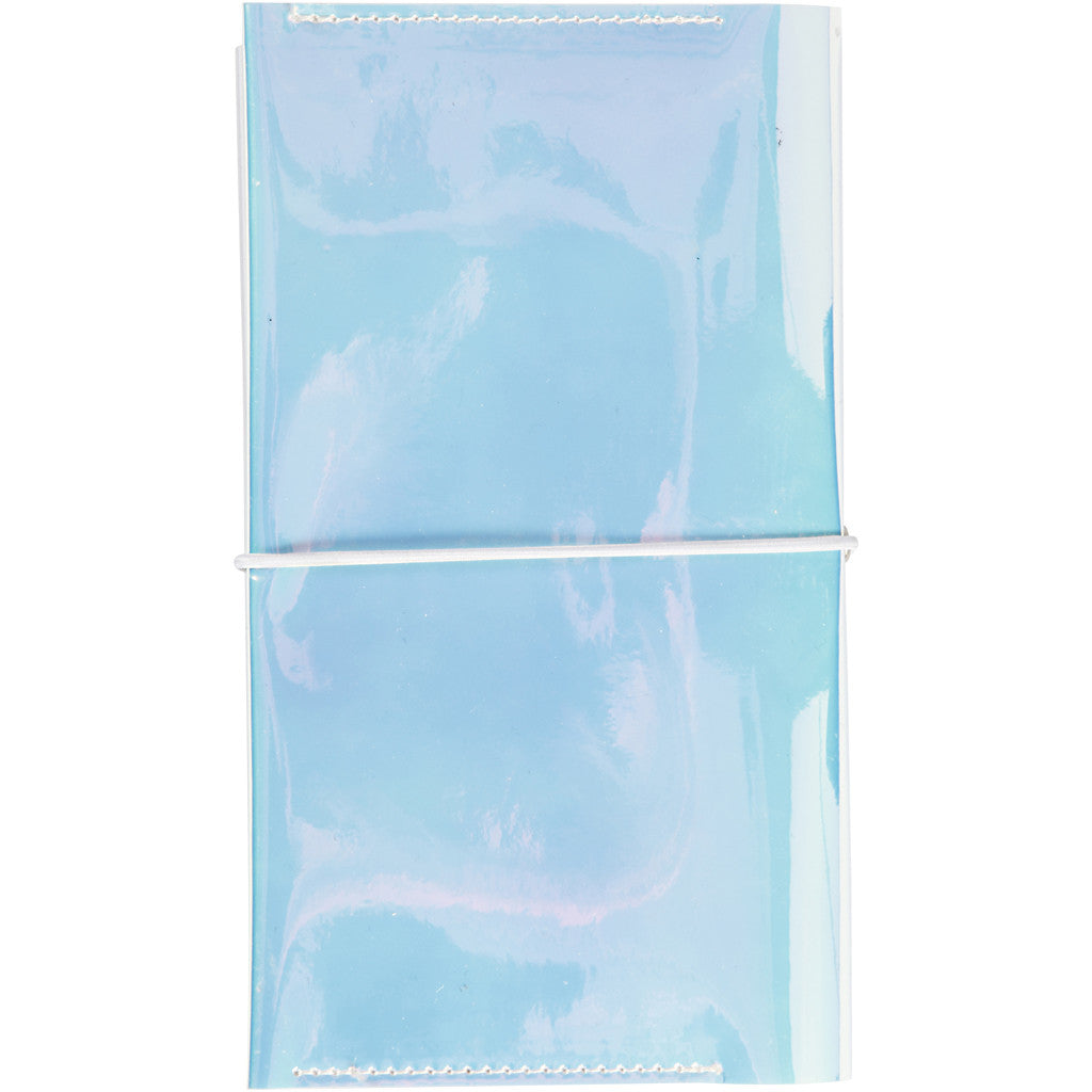 Planner / Bulletjournal, afm 10x18x1,5 cm, elastieksluiting, holografisch, 1 stuk [HOB-192664]