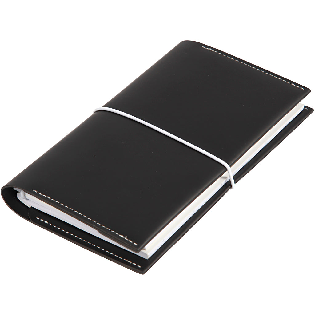 Planner / Bulletjournal, afm 10x18x1,5 cm, elastieksluiting, zwart, 1 stuk [HOB-192668]