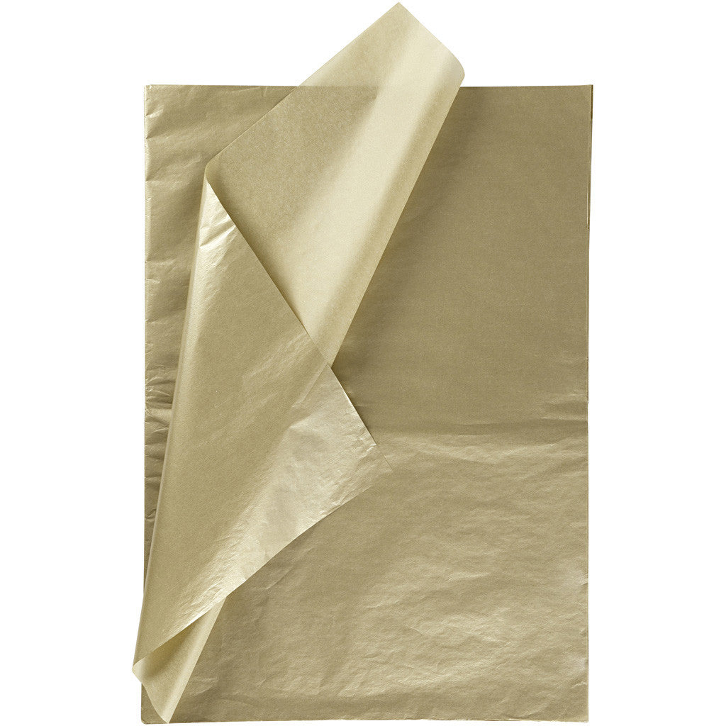 Tissue Paper, sheet 50x70 cm,  14 g, gold, 25sheets