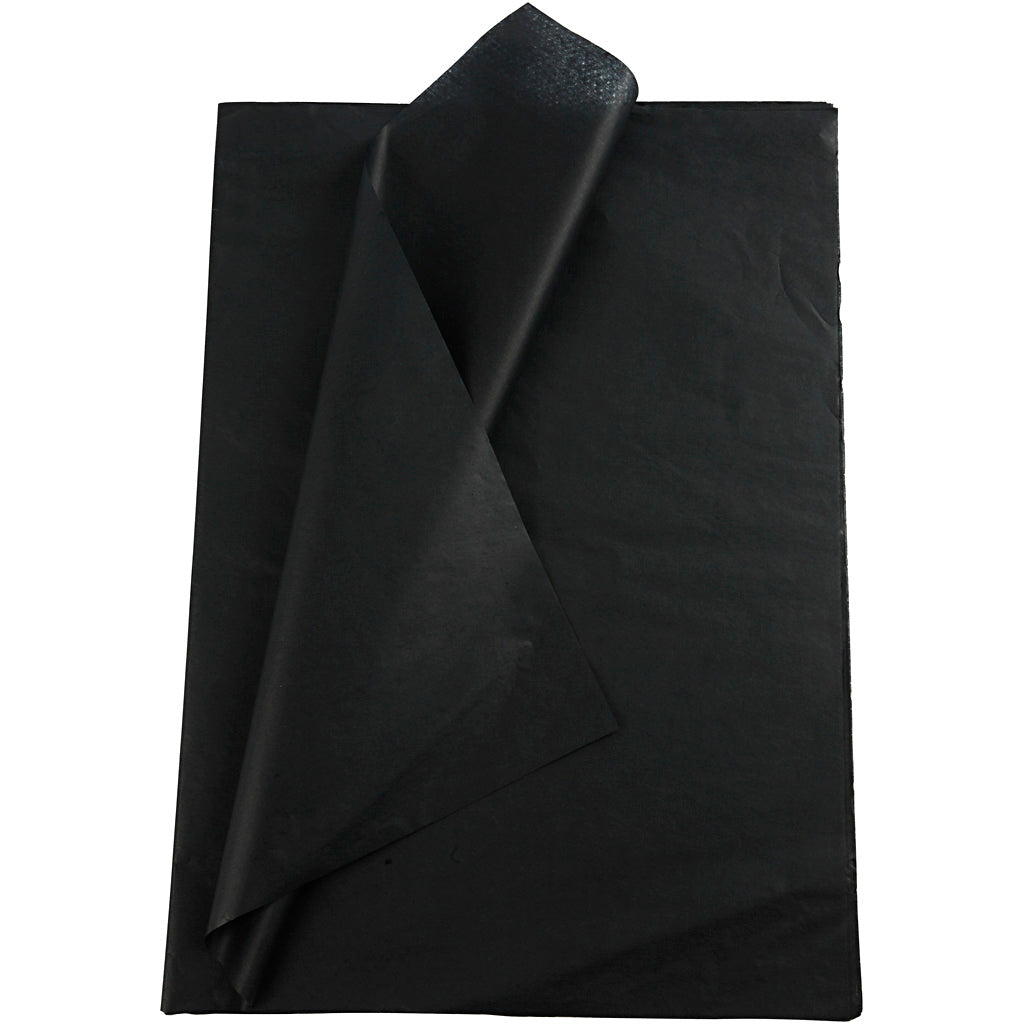 Tissue Paper, sheet 50x70 cm, 17 g, black, 25 sheet