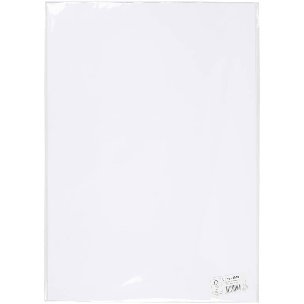 Gekleurd Karton, A2, vel 420x594 mm, 180 gr, wit, 10 vel/ 1 doos [HOB-21510]