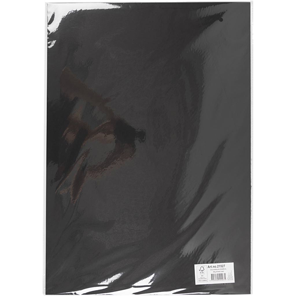Gekleurd Karton, A2 420x600 mm,  180 gr, koolzwart, 10vellen [HOB21527]