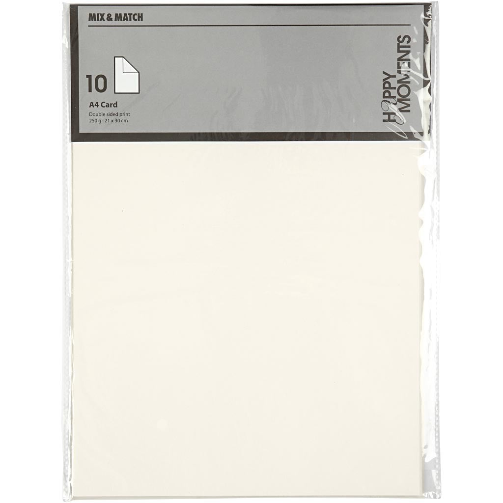 Karton, off-white, A4 210x297 mm,  250 gr, 10vellen [HOB-219021]