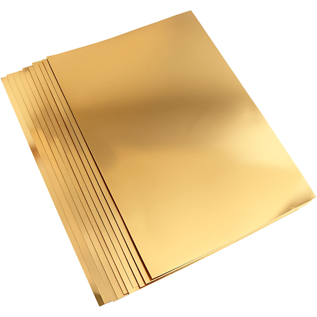 Metallic foliekarton, A2 420x600 mm,  280 gr, goud, 10vellen [HOB220840]